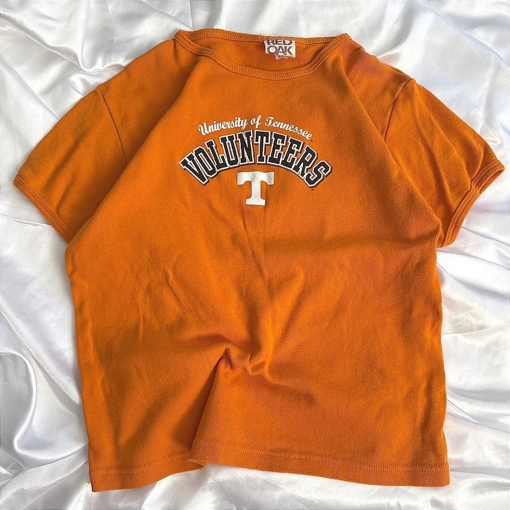 Red Oak University of Tennessee Volunteers Orange Ribbed Baby Tee Top L